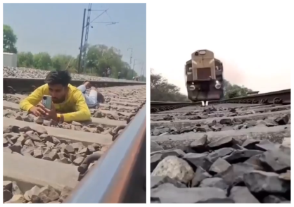 Reel On Railway Track